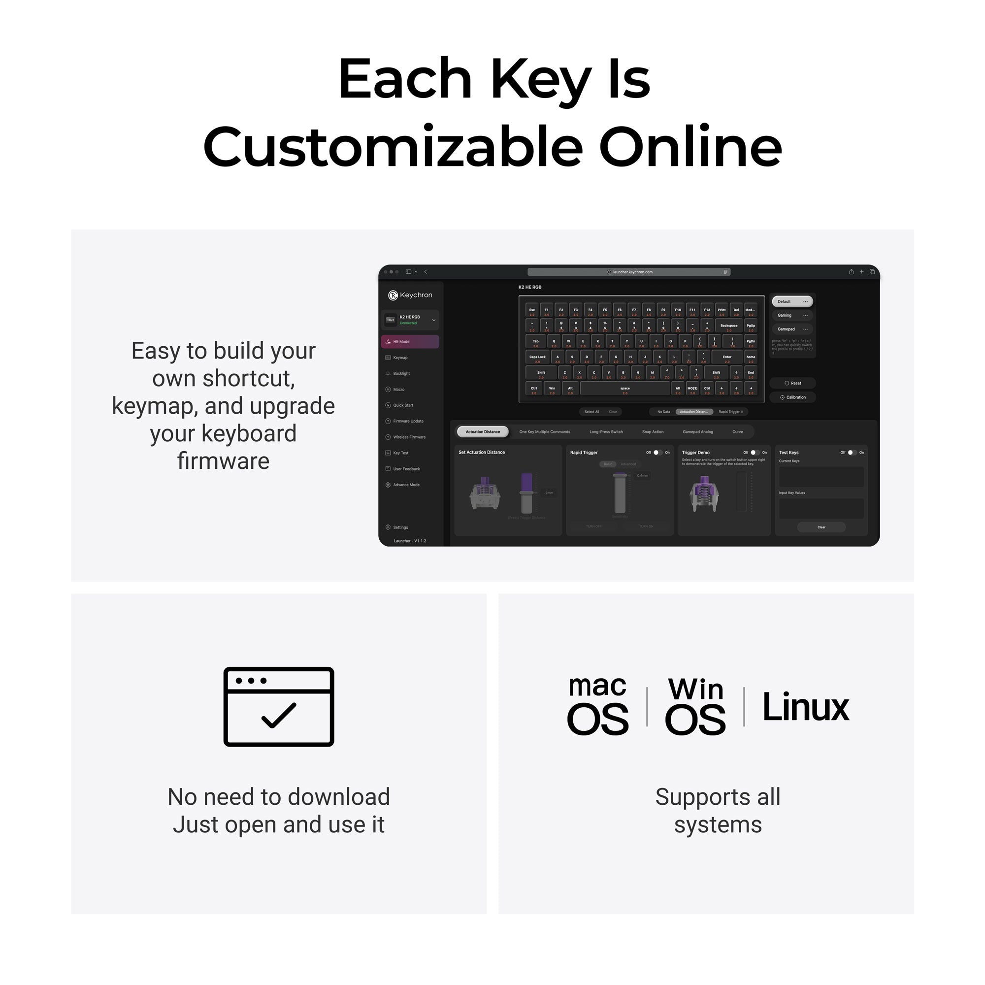 Keychron K2 HE Wireless Magnetic Switch Custom Keyboard - All-Wood Special Edition - Image 6